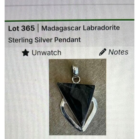 Handcrafted Madagascar Labradorite Sterling Silver Geometric Pendant Triangle Sh - Picture 6 of 6